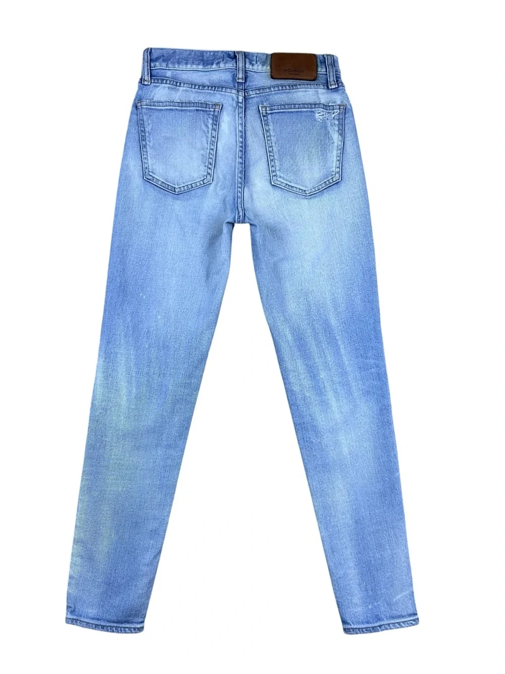Moussy Vintage Hillrose Skinny Jeans 24 Blue Distressed Japan Preppy Minimalist